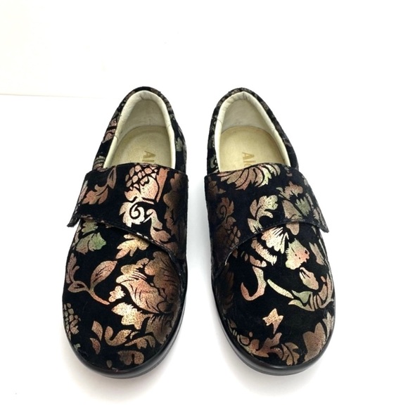 ALEGRIA Lauryn Regal Gold Copper Floral Print Clog Shoes Back Size 7 LAU-557W - Picture 2 of 11